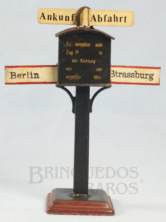 Brinquedo antigo Sinalizador de origem e destino 13,00 cm de altura Berlin Strassburg  Década de 1910