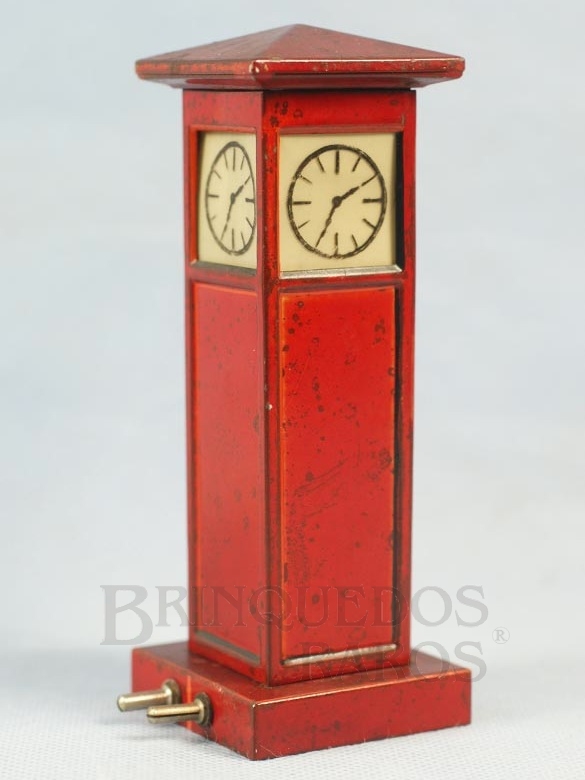 Brinquedo antigo Torre iluminada com relógio 15,00 cm de altura Década de 1930