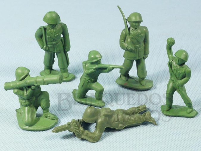 Brinquedo antigo Conjunto Completo de seis soldados 6,00 cm de altura Década de 1980