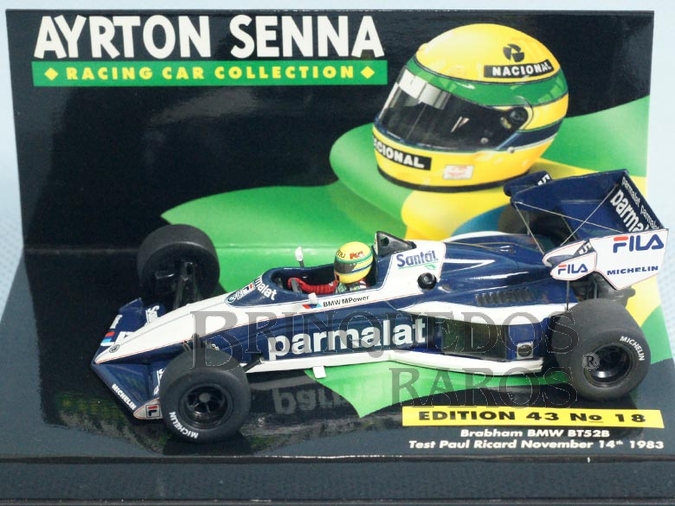 Brinquedo antigo Brabham BMW BT52B Test Paul Ricard Piloto Ayrton Senna Ano 1983