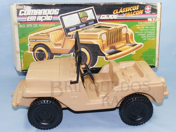 Brinquedo antigo Jipe do Falcon Jeep Willys bege Completo com Adesivos ainda por colocar Série 1980
