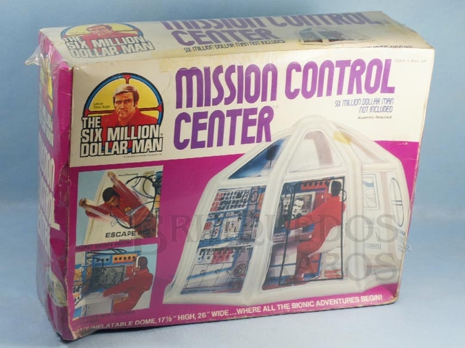 Brinquedo antigo Ciborg Homem de Seis Milhões de Dólares Mission Control Center Caixa lacrada Ano 1975