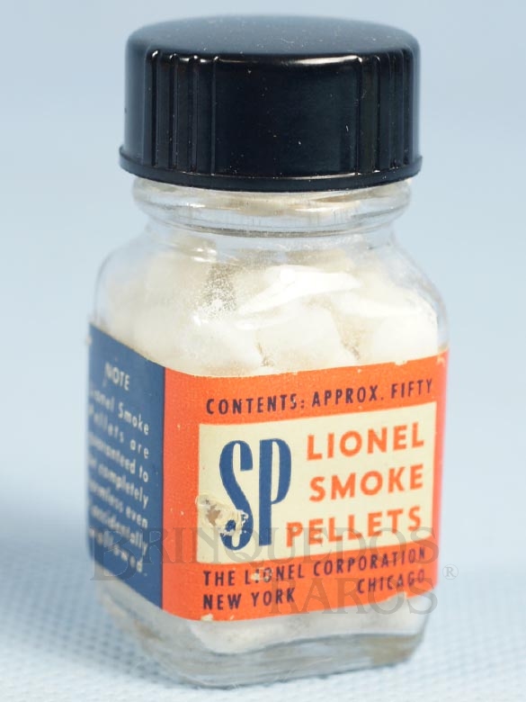 Brinquedo antigo Frasco com Pílulas de fumaça SP Smoke Pellets Ano 1948 a 1969