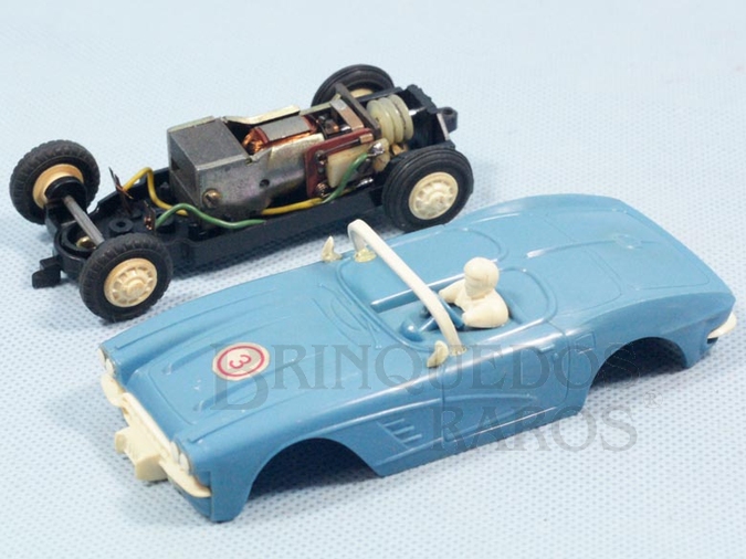 Brinquedo antigo Corvette azul licença Gilbert Co. Ano 1963