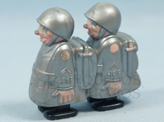 Brinquedo antigo Soldados Hap Hop Série Marx Ramp Walkers com 7,00 cm de altura Movimento por gravidade Versão cinza Década de 1950