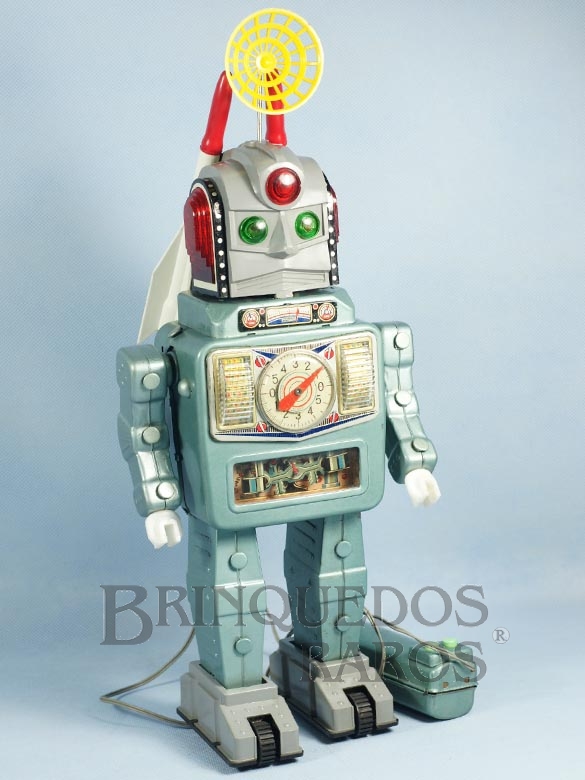 Brinquedo antigo Robot Rocket Man com dois foguetes 27,00 cm de altura Ano 1963