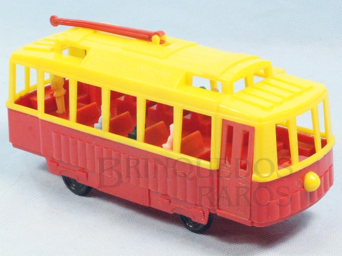 Brinquedo antigo Bonde com figuras 21,00 cm de comprimento Década de 1950