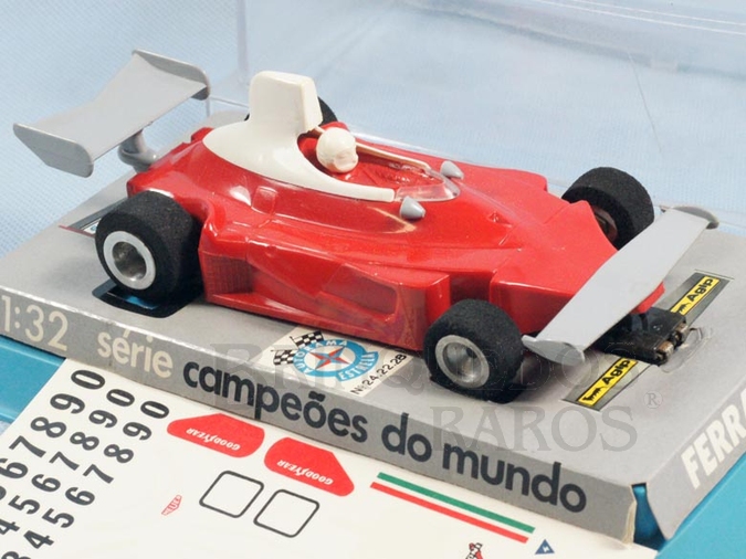 Brinquedo antigo Ferrari 312T Série Emerson Fittipaldi Fórmula 1 piloto Nick Lauda Chassi de latão Acompanha Cópia das Decais Originais Ano 1977