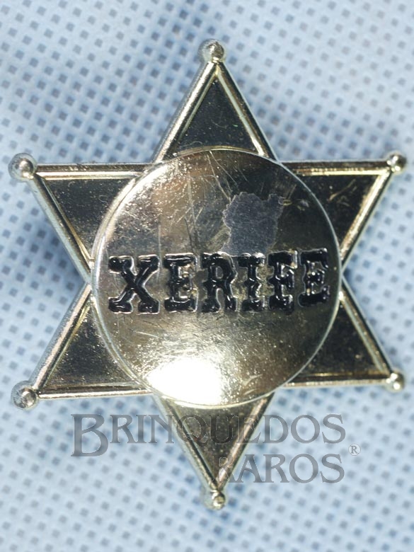 Brinquedo antigo Distintivo Estrela de Xerife Sheriff Star Década de 1970