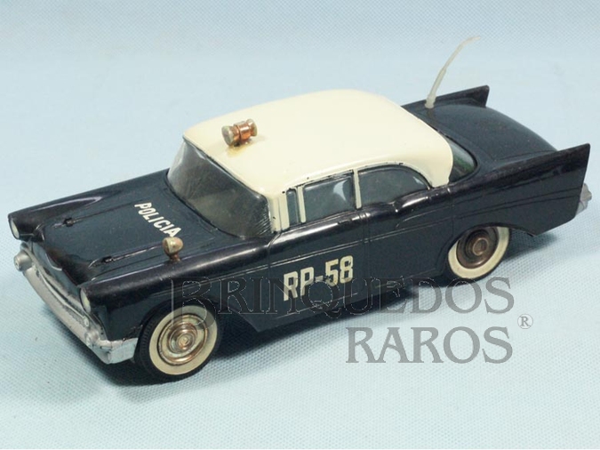 Brinquedo antigo Chevrolet Bel Air 1956 Policia com 30,00 cm de comprimento Década de 1960