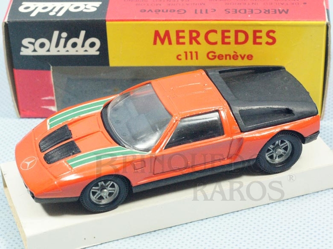 Brinquedo antigo Mercedes Benz C-111 Genève Fabricada pela Brosol laranja Solido brésilienne Datada 11-1970 