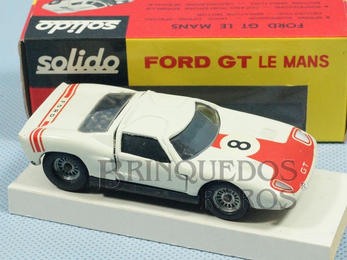 Brinquedo antigo Ford GT Le Mans vermelho e branco Fabricado pela Brosol Solido brésilienne Datado 3-1966 
