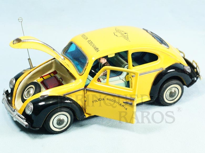 Brinquedo antigo Volkswagen Sedan com 26,00 cm de comprimento Polícia Rodoviária Década de 1960