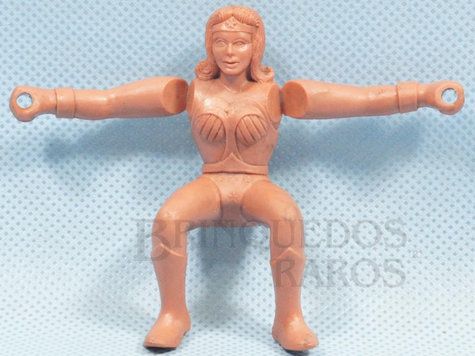 Brinquedo antigo Mulher Maravilha sem pintura Original de fábrica Para motocicleta Década de 1980 