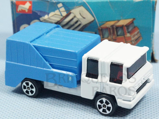 Brinquedo antigo Refuse Truck branco Brazilian Corgi Jr Kiko Década de 1980
