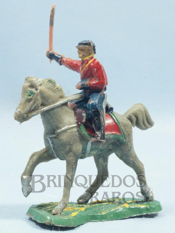 Brinquedo antigo Comandante do Exército Paraguaio a cavalo com Sabre Batalha do Tuiutí Década de 1960 