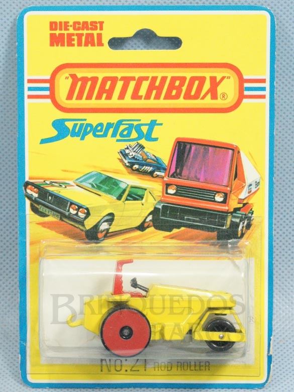 Brinquedo antigo Rod Roller Superfast rodas vermelhas Blister aberto Década de 1970