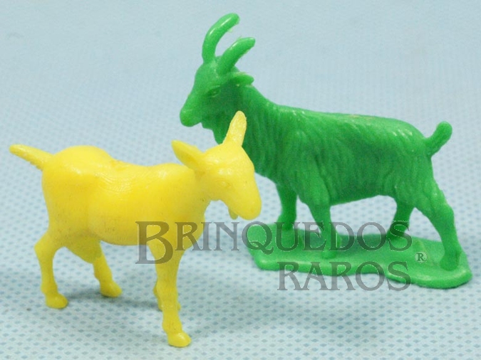 Brinquedo antigo Conjunto de Bode e Cabra Série Fazendinha Década de 1970