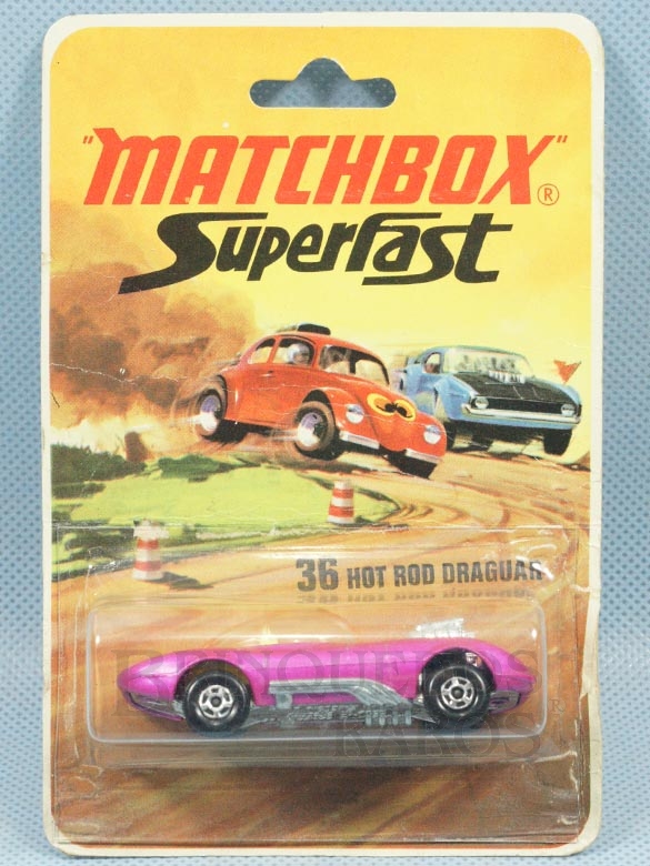 Brinquedo antigo Hot Rod Draguar Superfast pink Blister lacrado