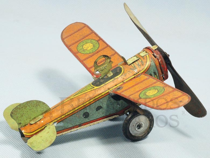 Brinquedo antigo Avião com 20,00 cm de envergadura Década de 1940