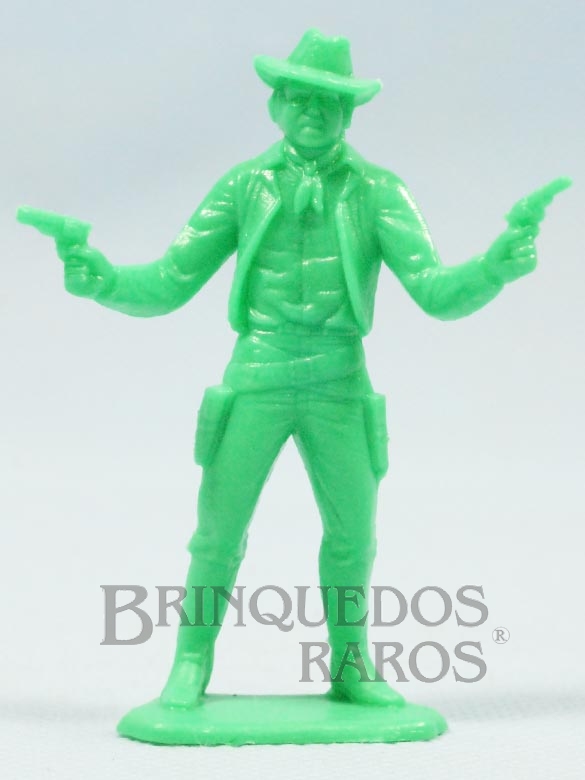 Brinquedo antigo Cowboy a pé com dois revolveres Conjunto Grand Canyon Ano 1985