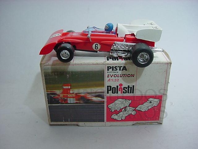 Brinquedo antigo Ferrari 312 B formula 1 piloto Mario Andretti Polistil Década de 1970