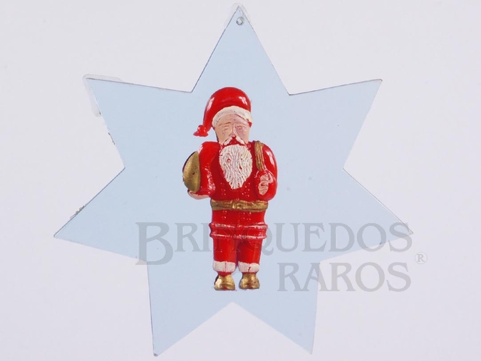 Brinquedo antigo Adorno de Natal com Papai Noel e Estrela 10,00 cm de altura Década de 1960