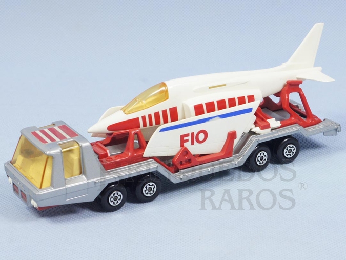Brinquedo antigo Aircraft Transporter Série Super Kings prata completo com avião Década de 1970