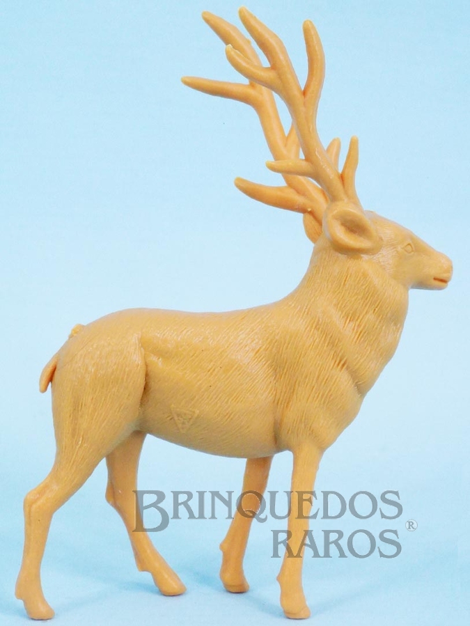 Brinquedo antigo Alce de plástico bege Série Zoológico Década de 1970