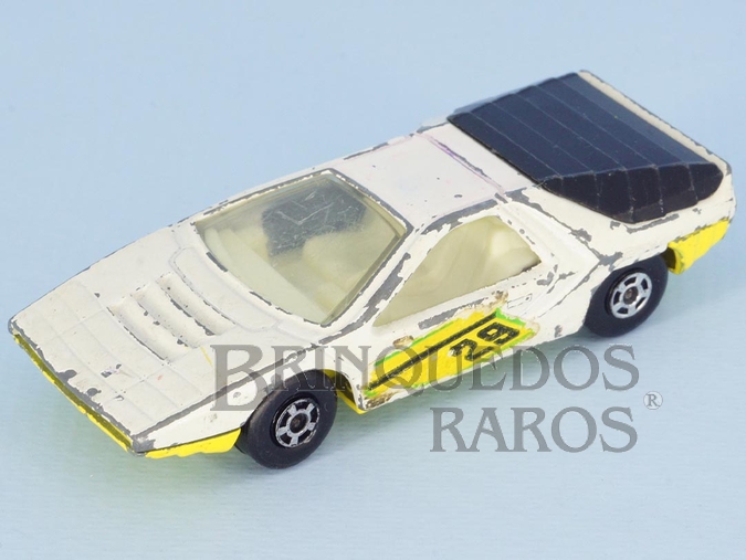 Brinquedo antigo Alfa Carabo Superfast branca Brazilian Matchbox Inbrima 1970