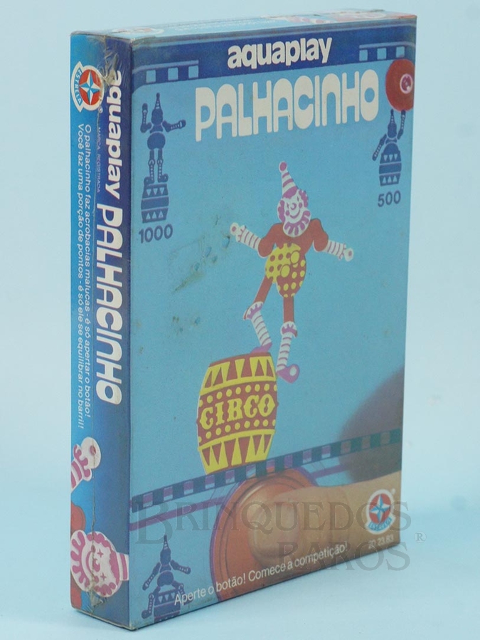 Brinquedo antigo Aquaplay Palhacinho embalagem lacrada de fábrica Ano 1982 