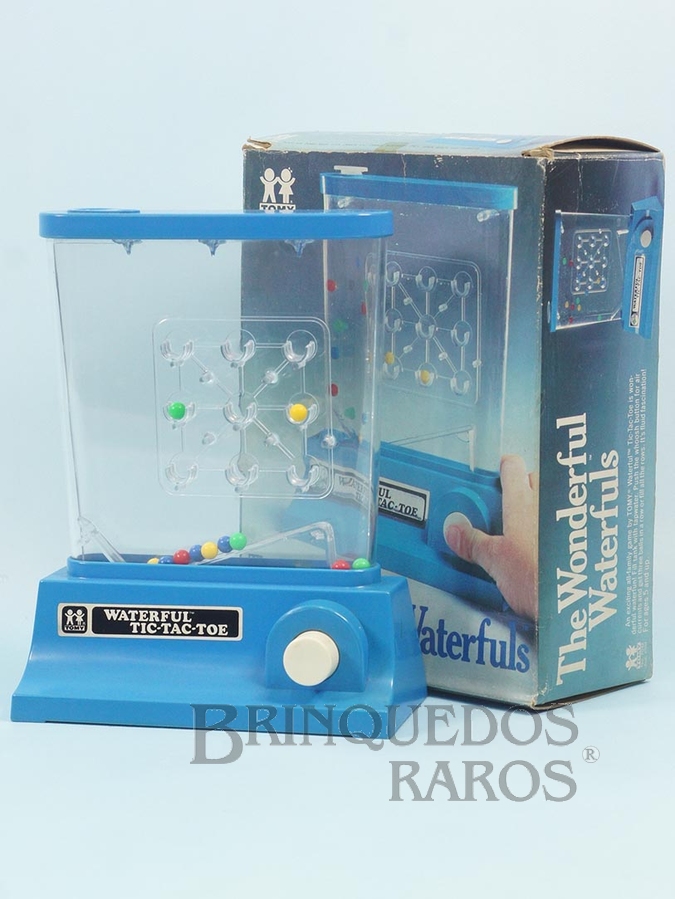 Brinquedo antigo Aquaplay Wonderful Waterfuls Jogo da Velha Década de 1970 