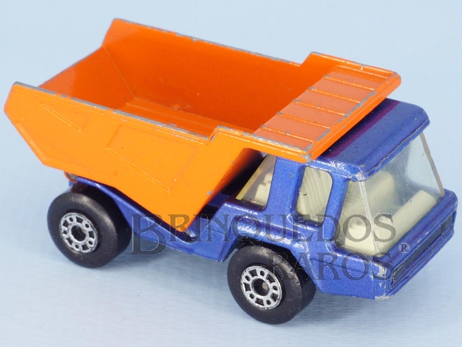 Brinquedo antigo Atlas Truck Superfast azul metálico Brazilian Matchbox Inbrima 1970