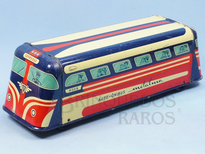 Brinquedo antigo Auto-Ônibus Metalma com 32,00 cm de comprimento Década de 1950