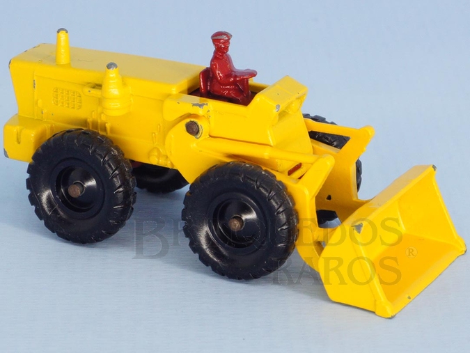 Brinquedo antigo Aveling Barford Tractor Shovel red driver Black Plastic Regular Wheels