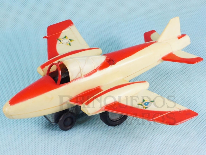Brinquedo antigo Avião Esquadrilha da Fumaça com 19,00 cm de envergadura e dispositivo solta Faíscas Ano 1971