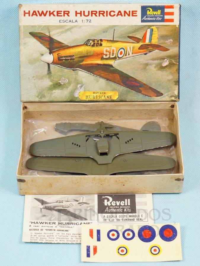 Brinquedo antigo Avião Hawker Hurricane Caixa Dura fabricação pré 1964