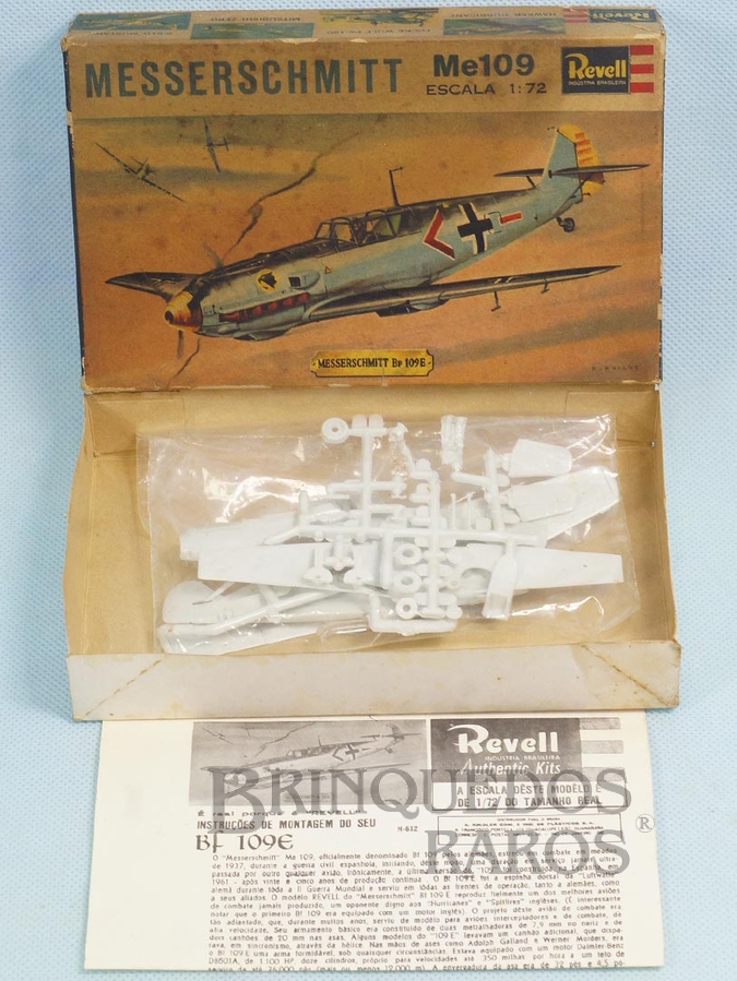 Brinquedo antigo Avião Messerschmitt Me 109 Caixa mole Década de 1970