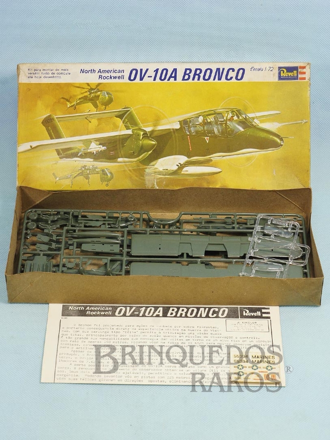 Brinquedo antigo Avião North American Rockwell OV-10A Bronco completo caixa mole Década de 1970