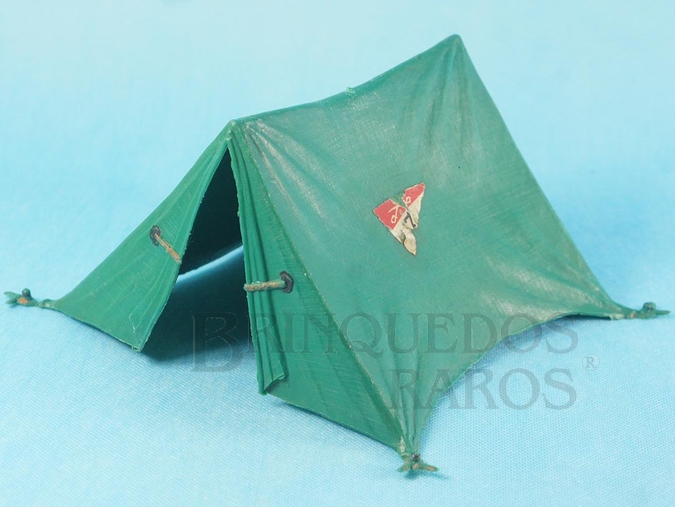 Brinquedo antigo Barraca de Campanha verde escuro com 15,00 cm de comprimento Série A Conquista do Oeste Década de 1970
