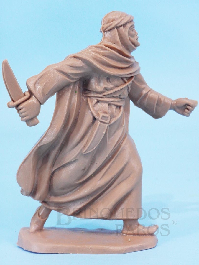 Brinquedo antigo Beduíno de pé com faca numerado 139 Figura Matriz do Conjunto Lawrence da Arábia da Comanche Reedição da Década de 1990