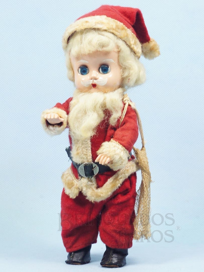 Brinquedo antigo Boneca Papai Noel com 21,00 cm de altura Brinde da Cesta de Natal Amaral Década de 1960