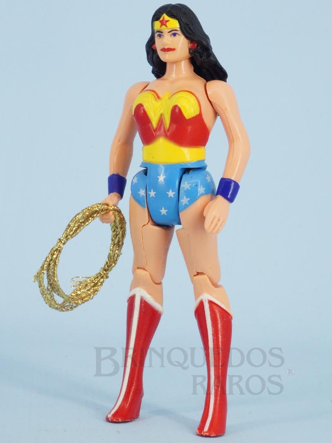 Brinquedo antigo Boneco da Mulher Maravilha articulado Coleção Super Powers perfeito estado 100% original completo com Laço Cartela e Mini Comic Ano 1987
