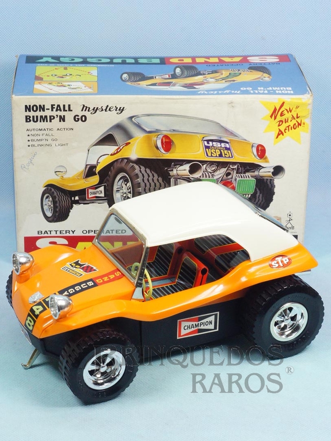 Brinquedo antigo Buggy Sand Buggy com 25,00 cm de comprimento Carroceria de plástico rígido Sistema Não Cai da Mesa  Perfeito estado Década de 1970