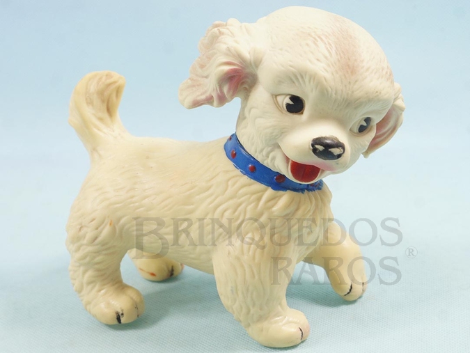 Brinquedo antigo Cachorro Minduim com 17,00 cm de altura Criação Edward Mobley apresenta Cabeça móvel e ao apertar emite som de apito Ano 1962



