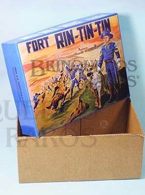 Brinquedo antigo Caixa do Conjunto Forte Rin Tin Tin fabricado pela Trol Década de 1970