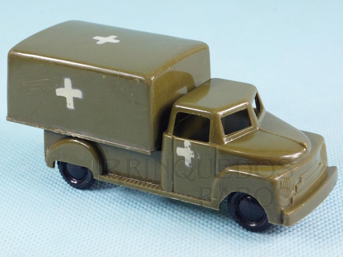 Brinquedo antigo Caminhão Ambulância do Exército com 10,00 cm de comprimento Década de 1970