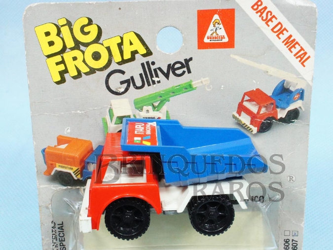 Brinquedo antigo Caminhão Basculante Itaipu Binacional Big Frota Série Serviço Público Década de 1980 Blister aberto