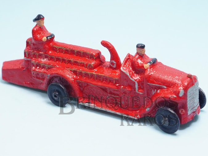 Brinquedo antigo Réplica de caminhão escada com 13,5 cm de comprimento fabricado pela Artoy Década de 1970