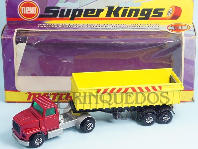 Brinquedo antigo Caminhão Ford LTS Articulated Tipper Série Super Kings Década de 1970